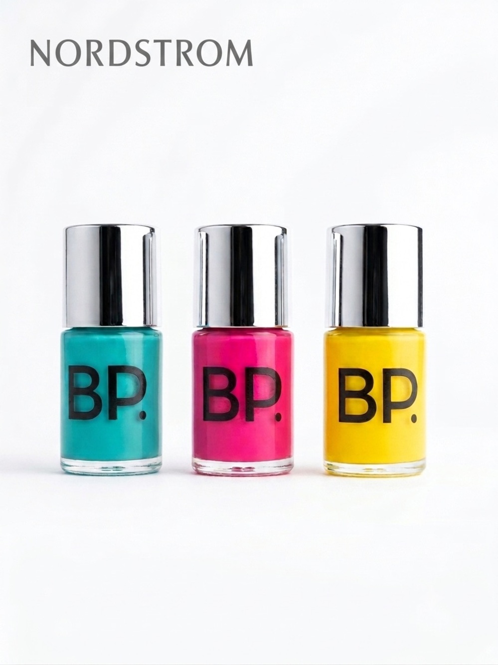 BP. Nordstrom 3-Pack Nail Lacquer Set, Teal~Magenta~Yellow *Clean & Safe Formula